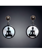 Boucles Nacre Bouddha Acier inox