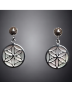 Boucles Nacre Fleur de vie Acier inox