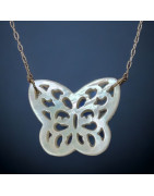 Pendentif Nacre Papillon Argent 925 sur chaîne