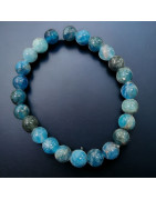 Bracelet Apatite bleue enfant pierres rondes 6mm
