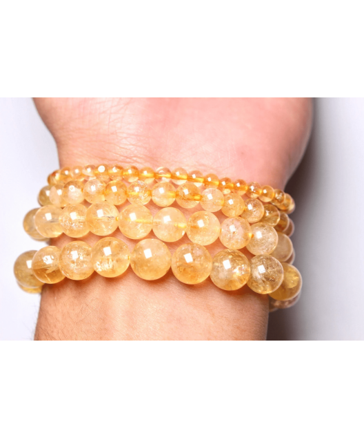 Bracelet Citrine enfant pierres rondes 6mm