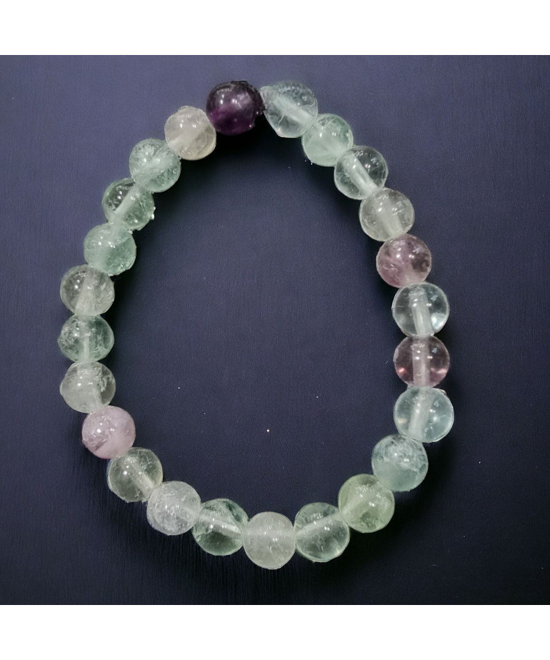 Bracelet Fluorite rainbow enfant Pierres rondes 6mm