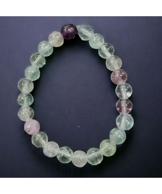 Bracelet Fluorite rainbow enfant Pierres rondes 6mm