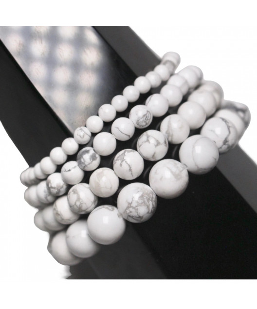 Bracelet Howlite enfant Pierres rondes 6mm