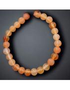 Bracelet Agate de feu enfant Pierres rondes 6mm