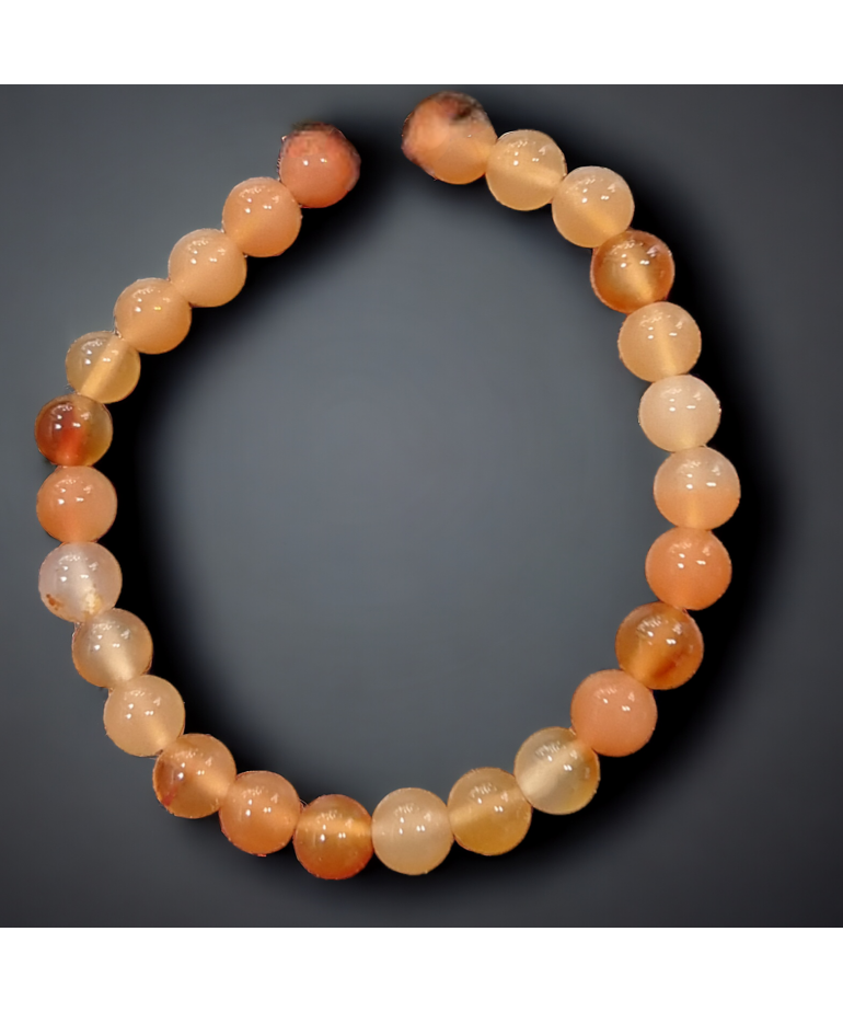 Bracelet Agate de feu enfant Pierres rondes 6mm