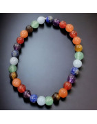 Bracelet 7 chakras Pierres rondes 6mm