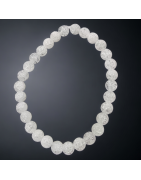 Bracelet Cristal de roche craquelé pierres rondes 6mm