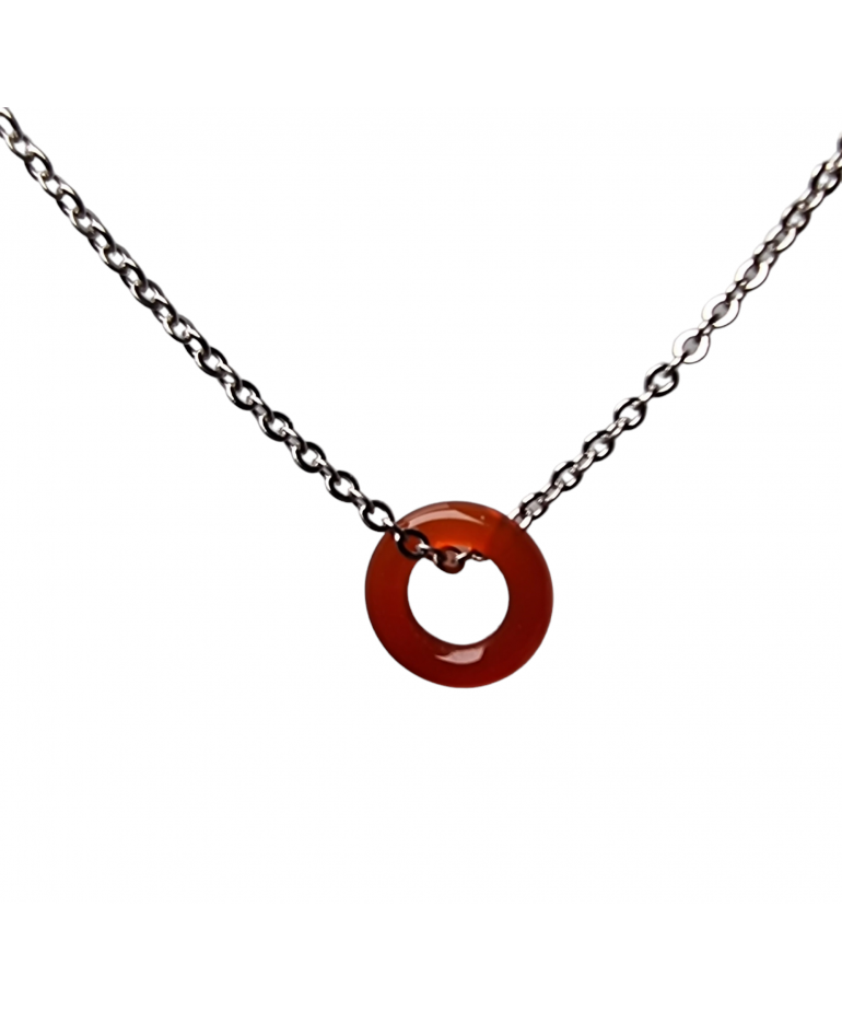 Pendentif Cornaline anneau