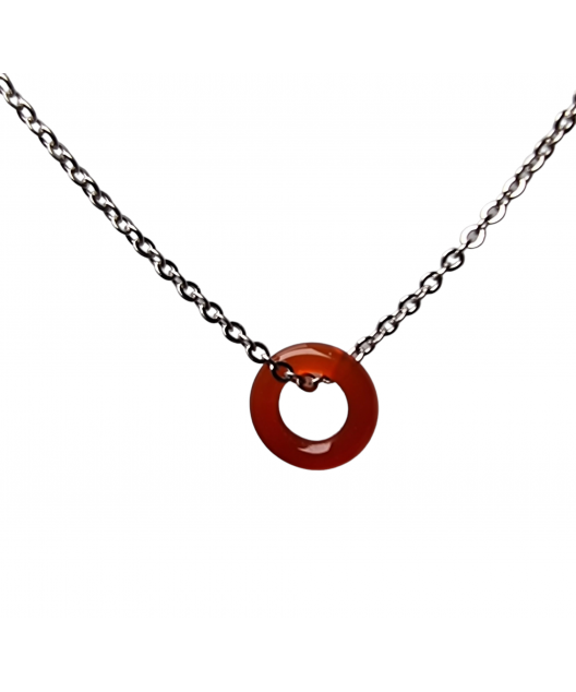 Pendentif Cornaline anneau