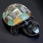 Tortue Obsidienne Œil de tigre Nacre & Jade pm