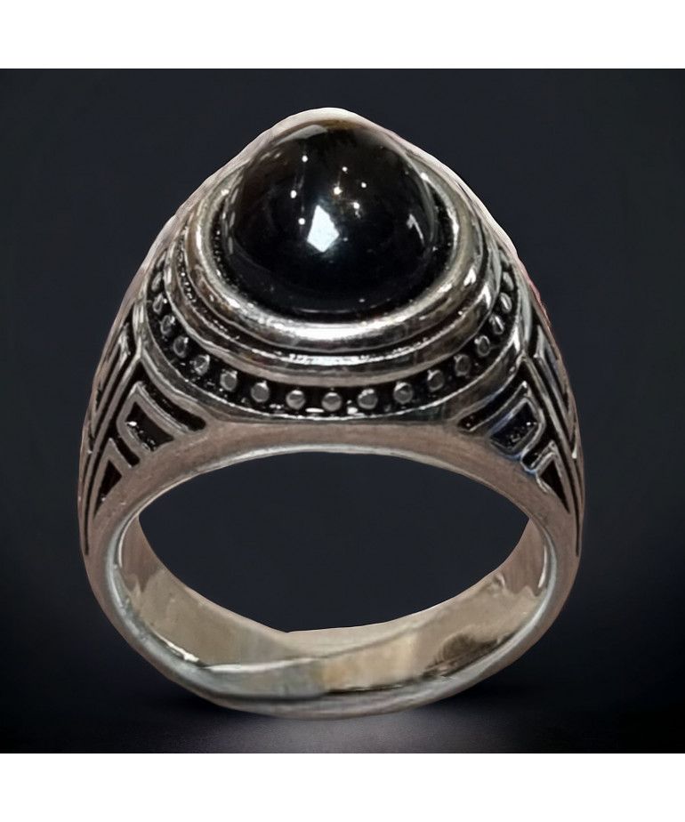 Bague Obsidienne noire Argent 925 Taille 60