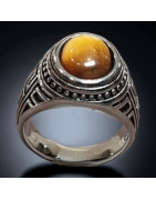 Bague Œil de tigre Argent 925 Taille 62