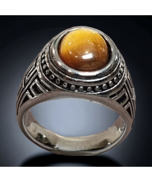 Bague Œil de tigre Argent 925 Taille 62
