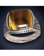 Bague Œil de tigre Argent 925 Taille 62