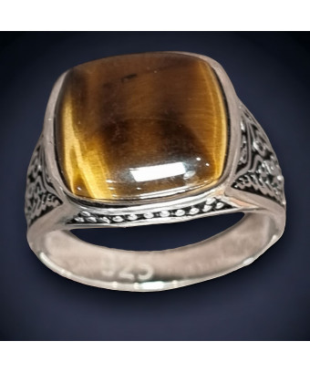 Bague Œil de tigre Argent...