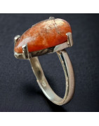 Bague Pierre de soleil Argent 925 Taille 54+ réglable