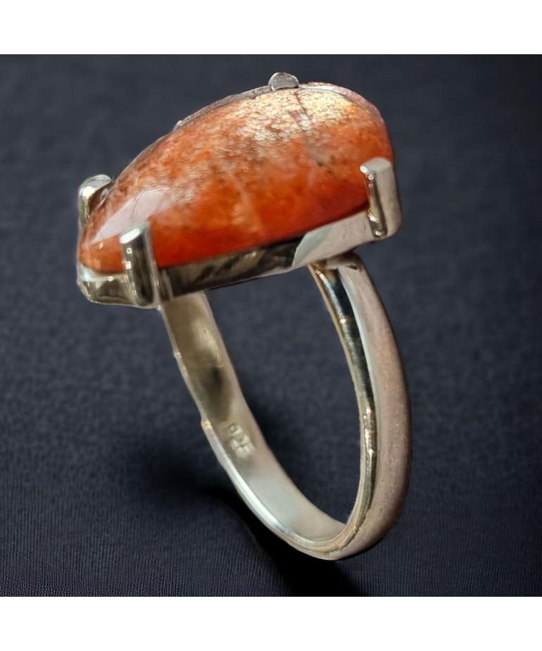 Bague Pierre de soleil Argent 925 Taille 54+ réglable