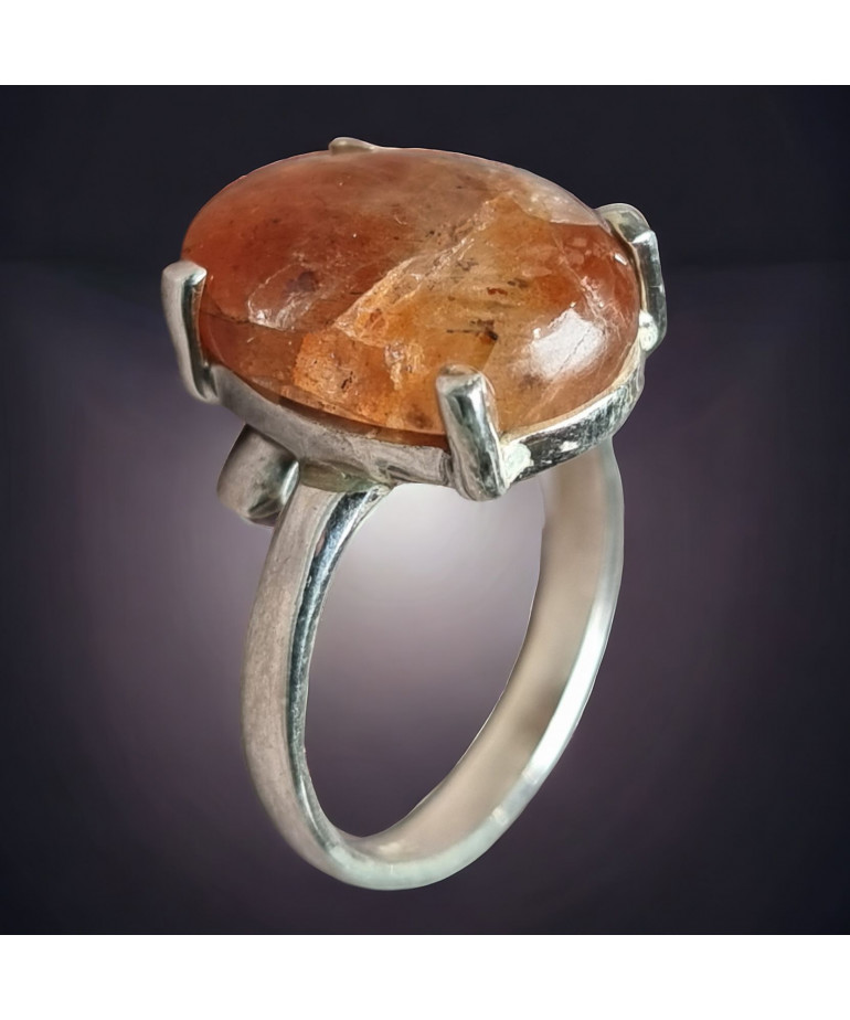 Bague Pierre de soleil Argent 925 Taille 54+ réglable