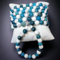 Bracelet Howlite & Apatite bleue Pierres rondes
