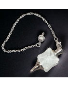 Pendule Cristal de roche Etoile Merkaba