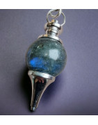 Pendule Labradorite boule avec pointe acier