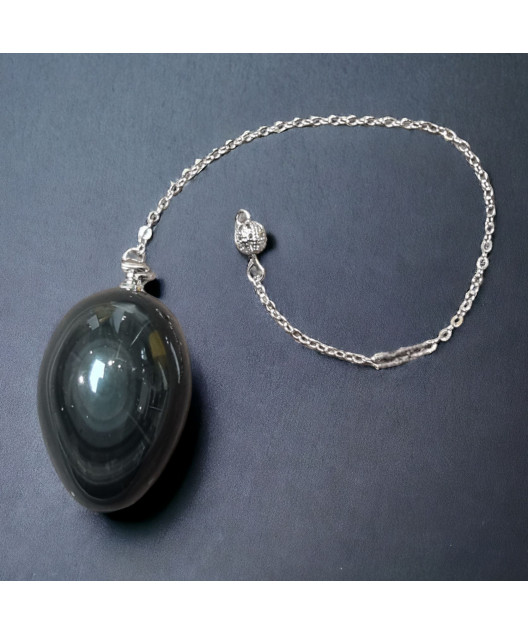 Pendule Obsidienne Oeil céleste olive (s)