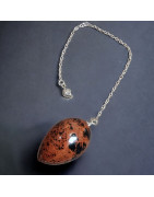 Pendule Obsidienne Acajou olive