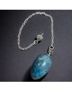 Pendule Apatite bleue olive