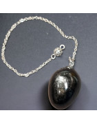 Pendule Obsidienne argentée olive (s)