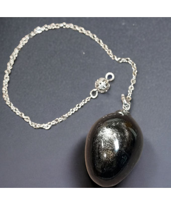 Pendule Obsidienne argentée olive (s)