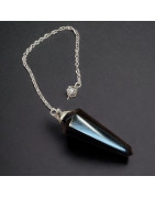 Pendule Obsidienne noire losange