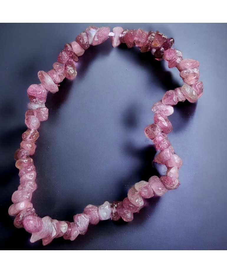 Bracelet Tourmaline rose (Rubelite) Baroque (s)