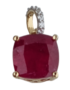 Pendentif Rubis & Diamants or 18 carats
