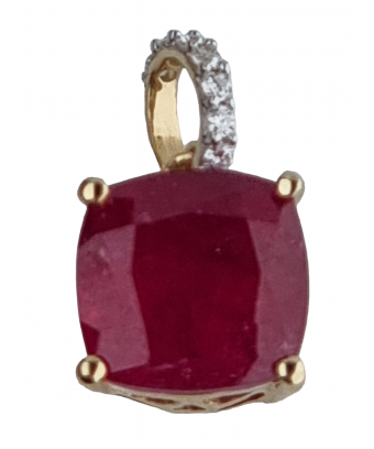 Pendentif Rubis & Diamants or 18 carats