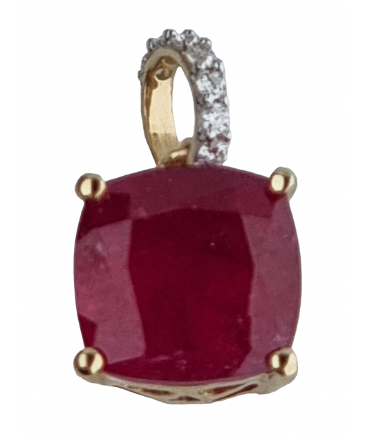 Pendentif Rubis & Diamants or 18 carats
