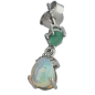 Boucles Opale et Emeraude Argent 925