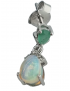 Boucles Opale et Emeraude Argent 925