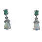 Boucles Opale et Emeraude Argent 925