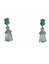 Boucles Opale et Emeraude Argent 925