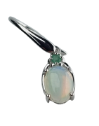 Boucles Opale et Emeraude Argent 925