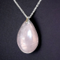 Pendentif Quartz rose Goutte avec Chaine (s)