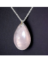 Pendentif Quartz rose Goutte avec Chaine (s)