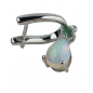 Boucles Opale et Emeraude Argent 925