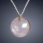 Pendentif Quartz rose rond avec chaine