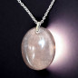 Pendentif Quartz rose Ovale avec chaine
