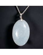 Pendentif Angélite ovale avec Chaîne (s)