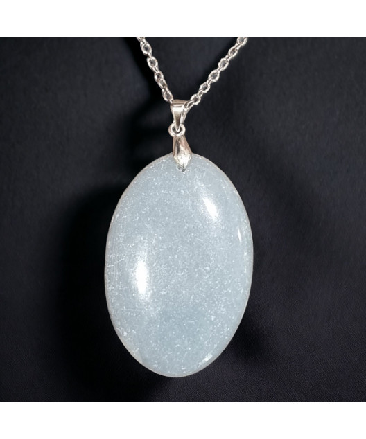 Pendentif Angélite ovale avec Chaîne (s)