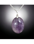 Pendentif Améthyste ovale avec chaîne