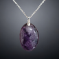 Pendentif Améthyste ovale avec chaîne